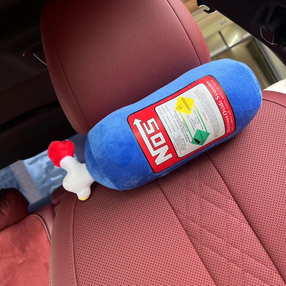 2024 New Car Neck Pillow Car Headrest for Driver Front Passenger Seat NOS Bottle Pillow Car Decor Headrest Cushion Plush Pillow - ComfortRide Store