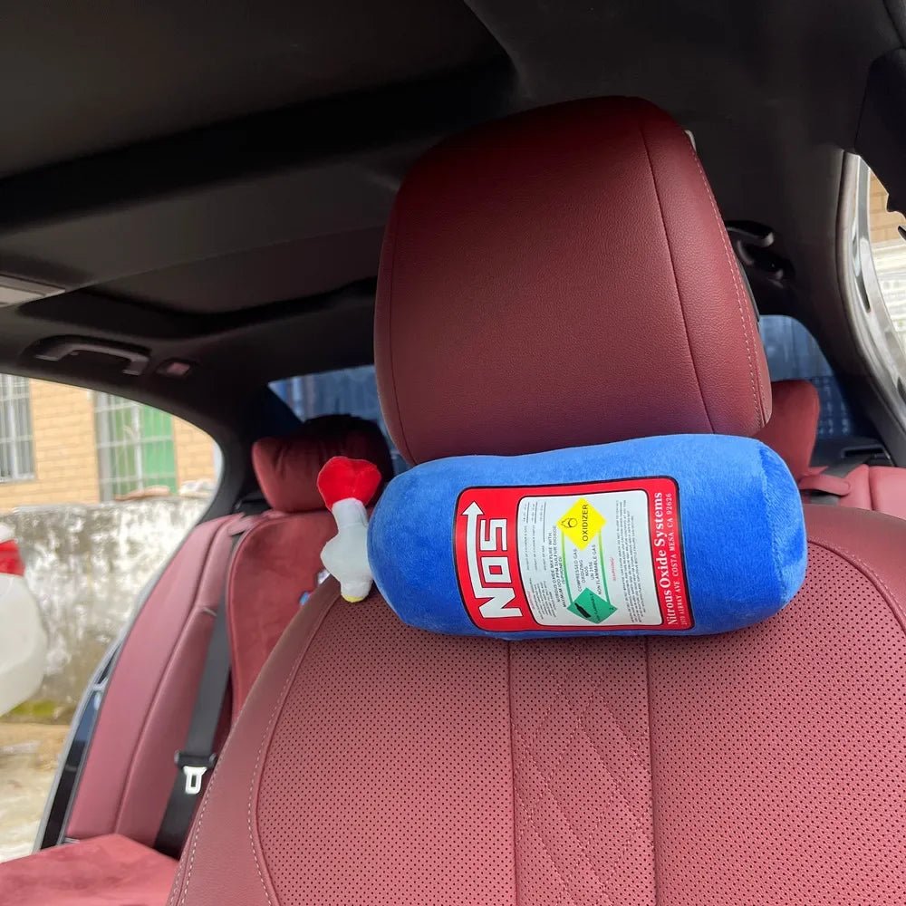 2024 New Car Neck Pillow Car Headrest for Driver Front Passenger Seat NOS Bottle Pillow Car Decor Headrest Cushion Plush Pillow - ComfortRide Store